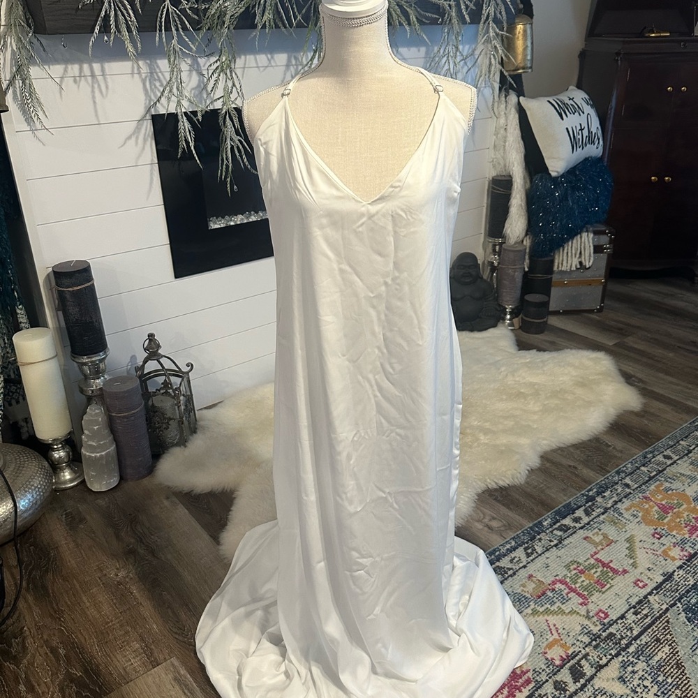 Boohoo Cream Dress by Kourtney Kardashian